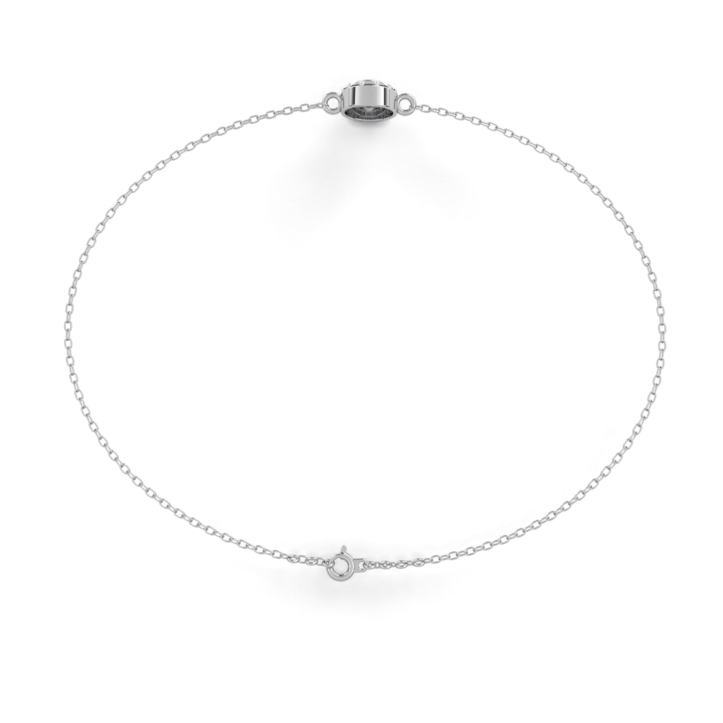 Solar Arc – Round Lab Diamond Half-Halo Disc Bracelet
