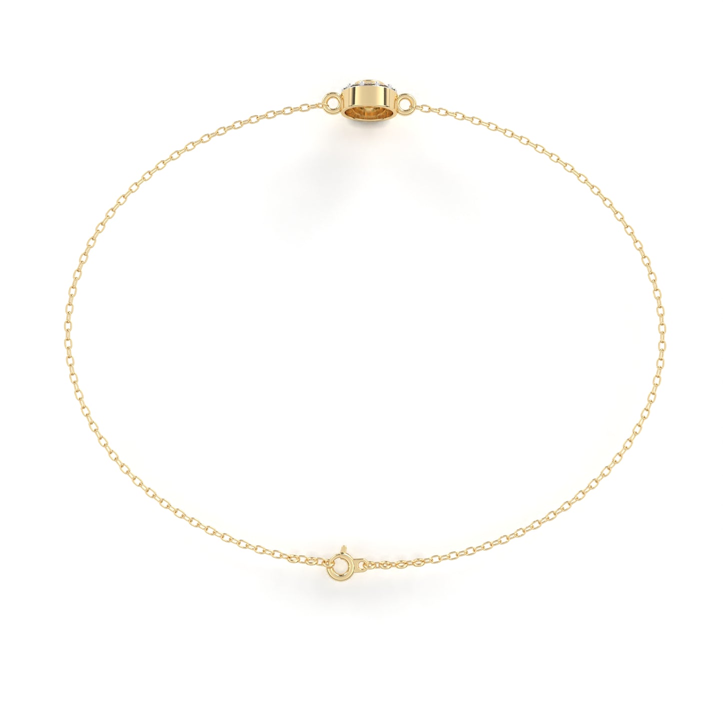 Solar Arc – Round Lab Diamond Half-Halo Disc Bracelet