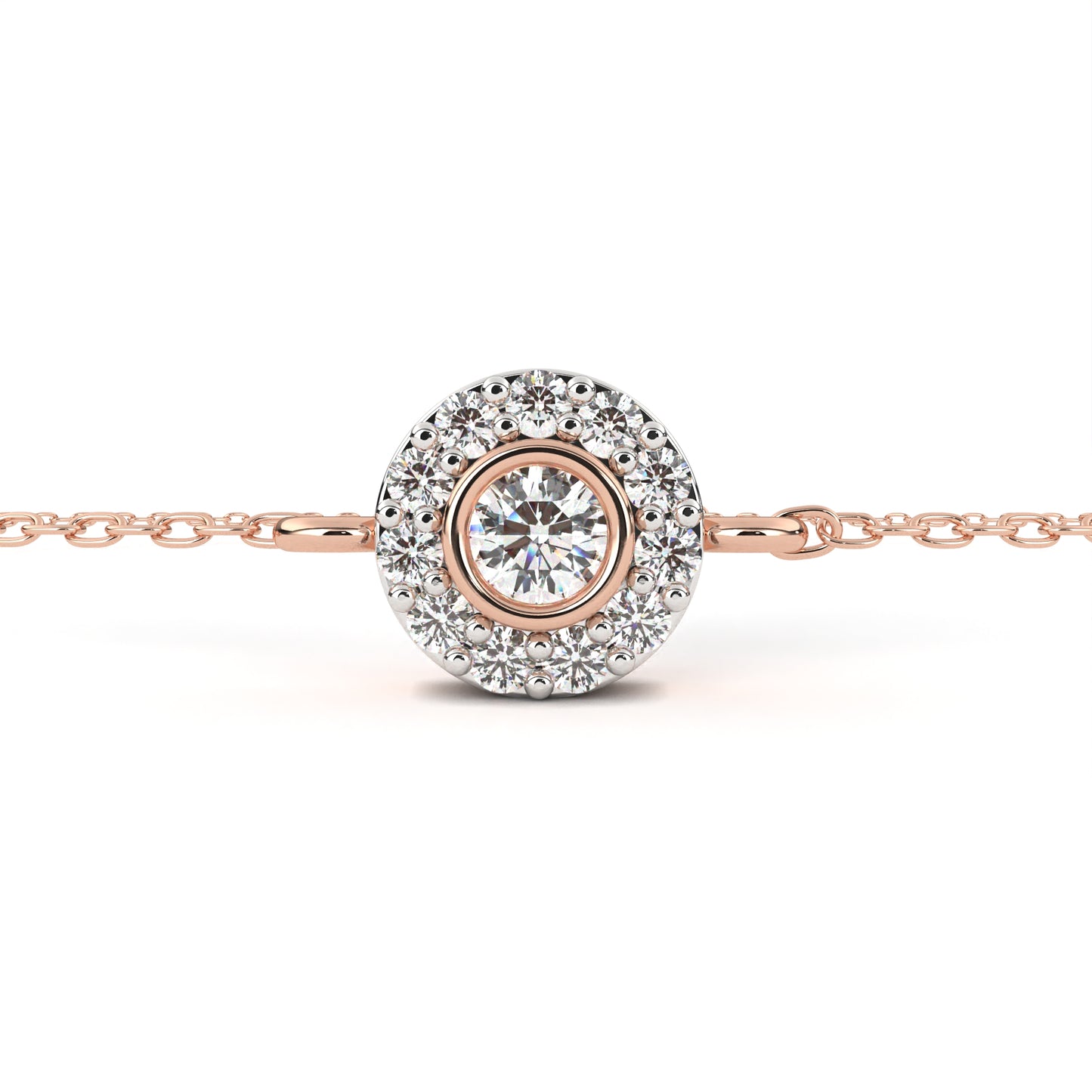 Solar Arc – Round Lab Diamond Half-Halo Disc Bracelet