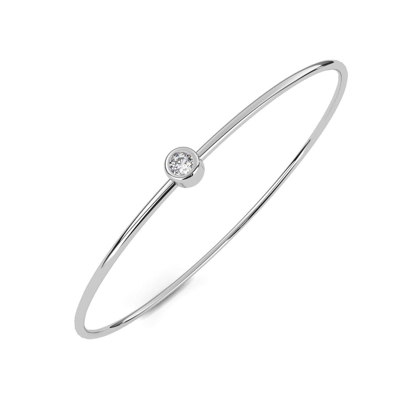 Eclipse Point – Round Diamond Minimal Dot Bracelet