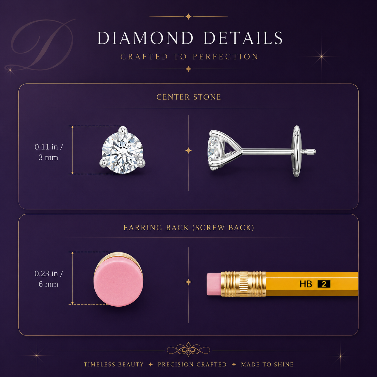 0.25CTS 14K Lab-Grown Prong-Set Round Diamond Martini Stud Earrings