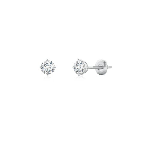 0.25 CTW 14K Lab-Grown Basket-Set Solitaire Diamond Stud Earrings