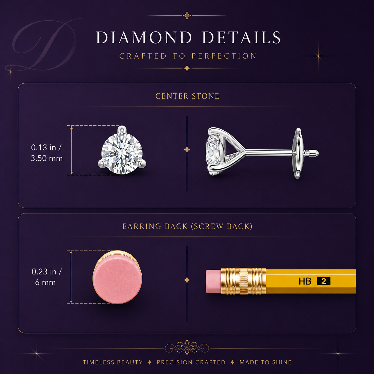 0.33CTS 14K Lab-Grown Prong-Set Round Diamond Martini Stud Earrings