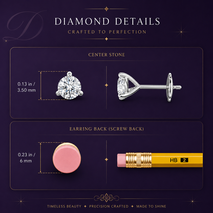 0.33CTS 14K Lab-Grown Prong-Set Round Diamond Martini Stud Earrings