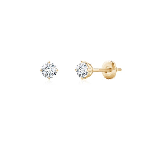 0.33 CTW 14K Lab-Grown Basket-Set Solitaire Diamond Stud Earrings
