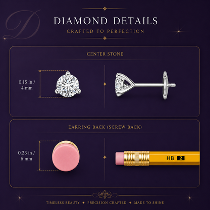 0.50CTS 14K Lab-Grown Prong-Set Round Diamond Martini Stud Earrings
