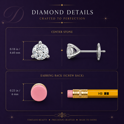 0.75CTS 14K Lab-Grown Prong-Set Round Diamond Martini Stud Earrings