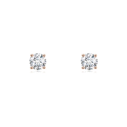 0.75 CTW 14K Lab-Grown Basket-Set Solitaire Diamond Stud Earrings