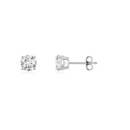 0.75 CTW 14K Lab-Grown Basket-Set Solitaire Diamond Stud Earrings