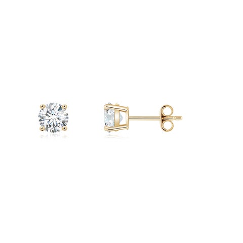0.75 CTW 14K Lab-Grown Basket-Set Solitaire Diamond Stud Earrings