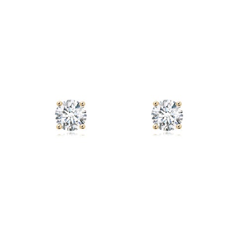 0.75 CTW 14K Lab-Grown Basket-Set Solitaire Diamond Stud Earrings