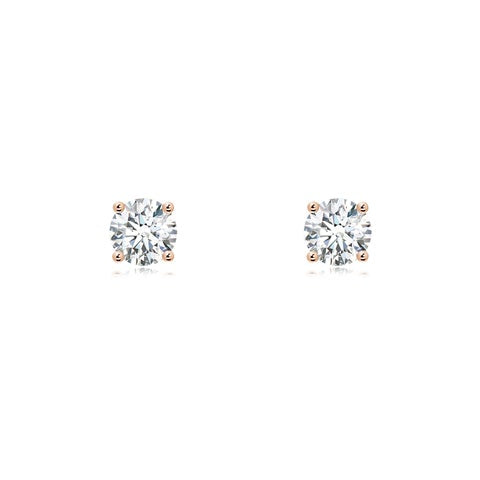 1.00 CTW 14K Lab-Grown Basket-Set Solitaire Diamond Stud Earrings