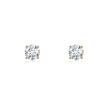 1.00 CTW 14K Lab-Grown Basket-Set Solitaire Diamond Stud Earrings