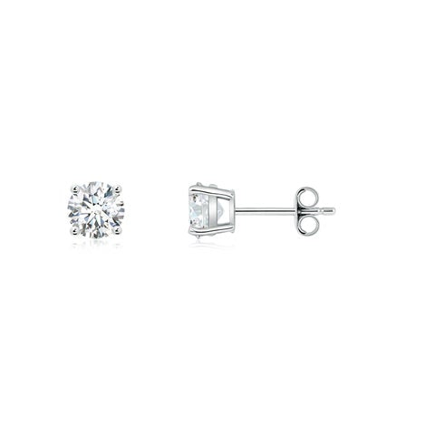 1.00 CTW 14K Lab-Grown Basket-Set Solitaire Diamond Stud Earrings