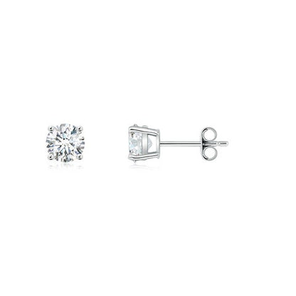 1.00 CTW 14K Lab-Grown Basket-Set Solitaire Diamond Stud Earrings