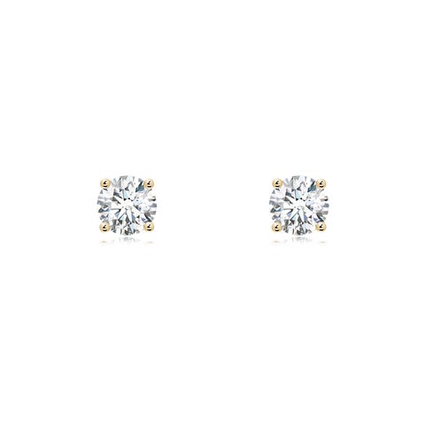 1.00 CTW 14K Lab-Grown Basket-Set Solitaire Diamond Stud Earrings