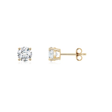 1.00 CTW 14K Lab-Grown Basket-Set Solitaire Diamond Stud Earrings