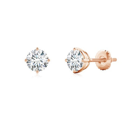 1.50 CTW 14K Lab-Grown Basket-Set Solitaire Diamond Stud Earrings