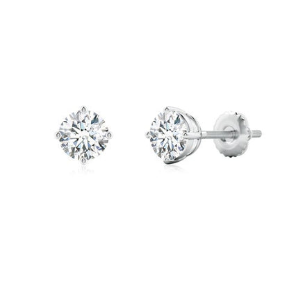 1.50 CTW 14K Lab-Grown Basket-Set Solitaire Diamond Stud Earrings