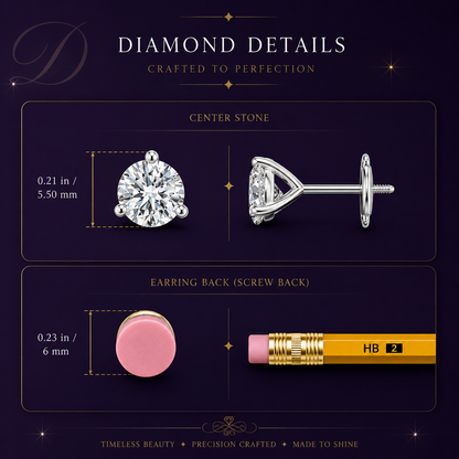 1.50CTW 14K Lab-Grown Prong-Set Round Diamond Martini Stud Earrings