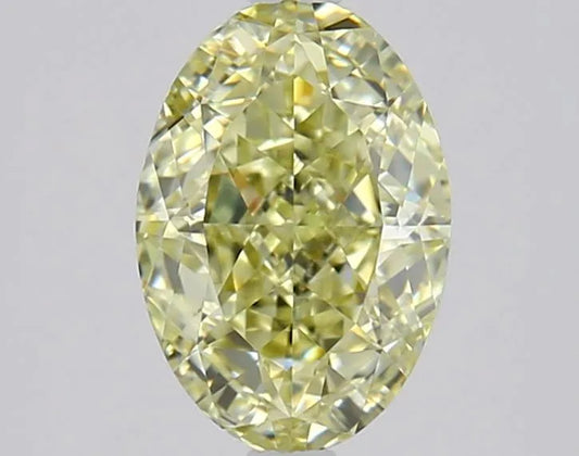 1.50ct Oval Natural Diamond (Colour Fancy Light Yellow, Clarity VVS2, Cut GD, GIA Certified)