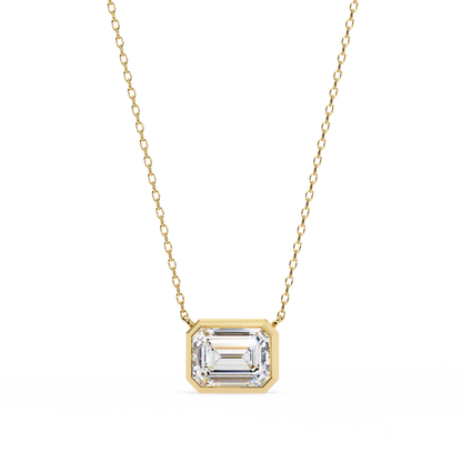 Emerald Whisper – Emerald Cut Lab Diamond Pendant Necklace