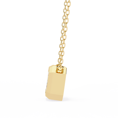Emerald Whisper – Emerald Cut Lab Diamond Pendant Necklace