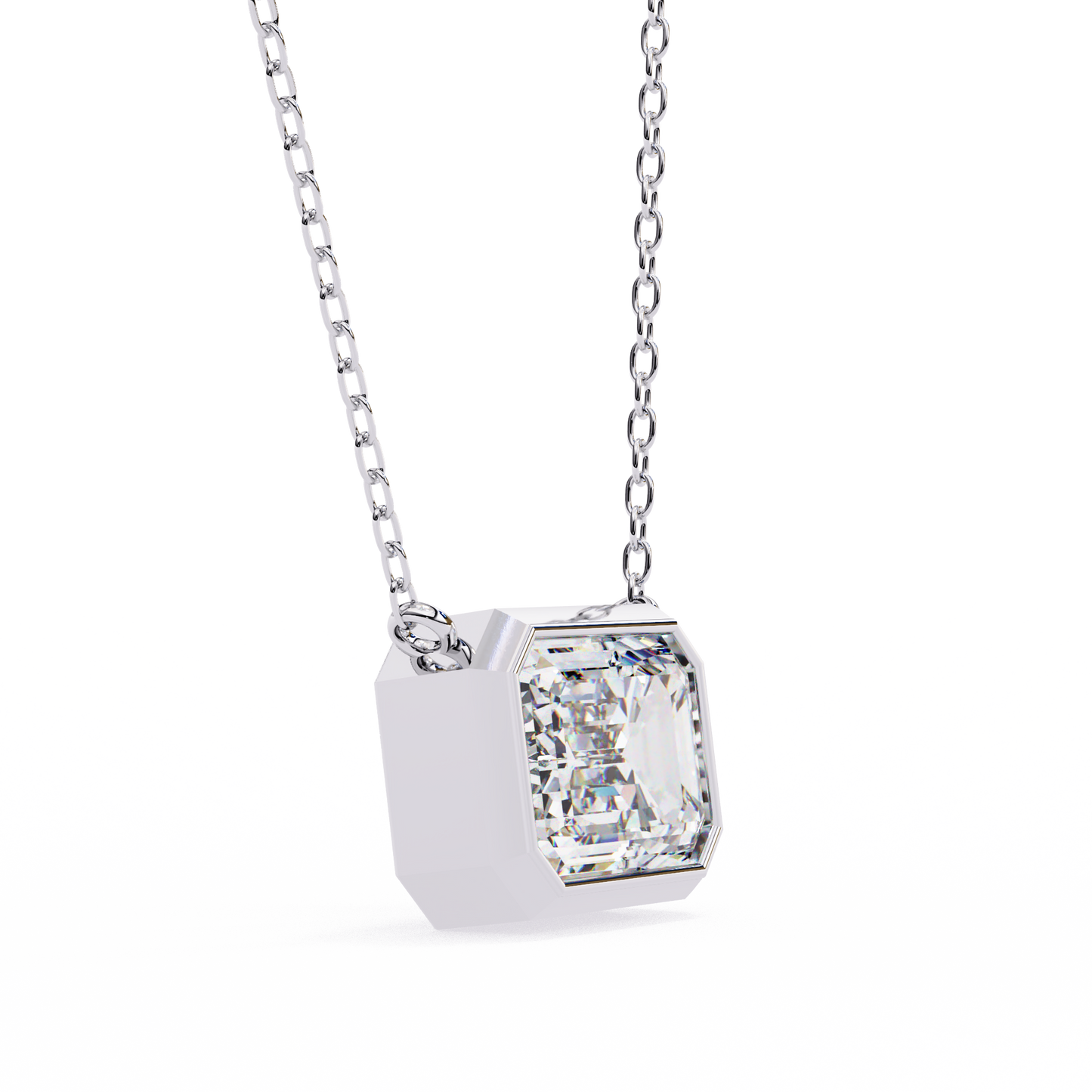 Emerald Whisper – Emerald Cut Lab Diamond Pendant Necklace