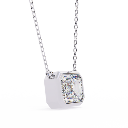 Emerald Whisper – Emerald Cut Lab Diamond Pendant Necklace