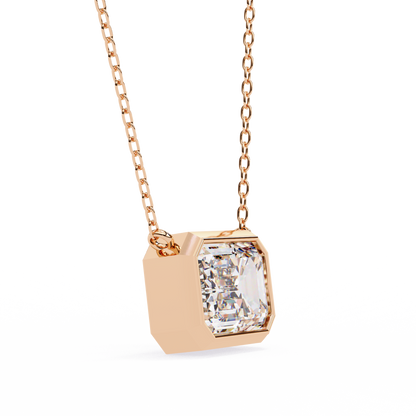 Emerald Whisper – Emerald Cut Lab Diamond Pendant Necklace