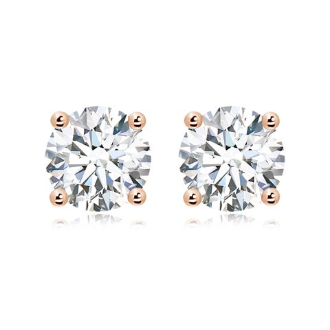 10.00 CTW 14K Lab-Grown Basket-Set Solitaire Diamond Stud Earrings