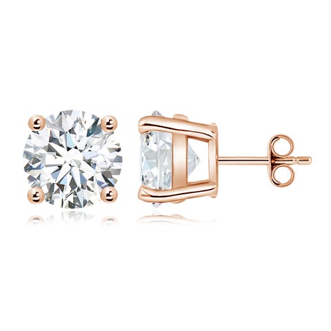 10.00 CTW 14K Lab-Grown Basket-Set Solitaire Diamond Stud Earrings