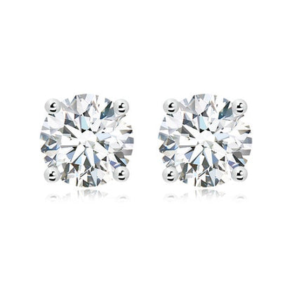 10.00 CTW 14K Lab-Grown Basket-Set Solitaire Diamond Stud Earrings