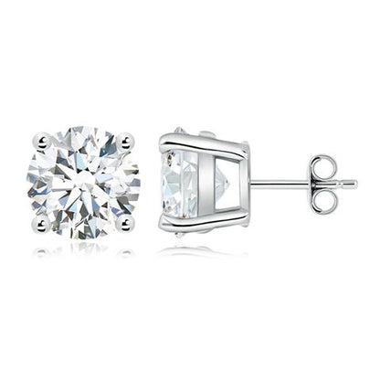10.00 CTW 14K Lab-Grown Basket-Set Solitaire Diamond Stud Earrings