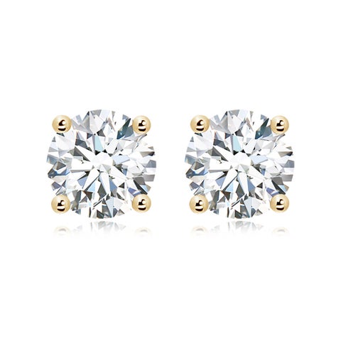 10.00 CTW 14K Lab-Grown Basket-Set Solitaire Diamond Stud Earrings