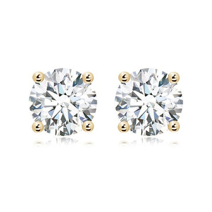 10.00 CTW 14K Lab-Grown Basket-Set Solitaire Diamond Stud Earrings