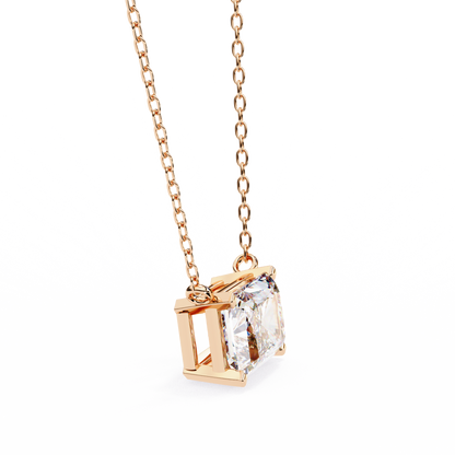 Solar Edge – Radiant Cut Lab Diamond Bold Pendant Necklace