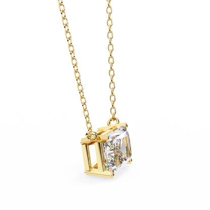 Solar Edge – Radiant Cut Lab Diamond Bold Pendant Necklace