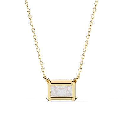 Solar Edge – Radiant Cut Lab Diamond Bold Pendant Necklace