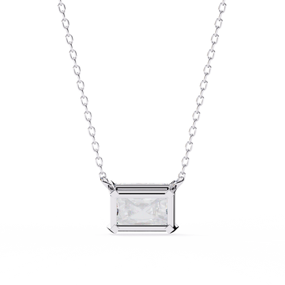 Solar Edge – Radiant Cut Lab Diamond Bold Pendant Necklace