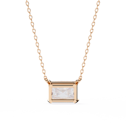 Solar Edge – Radiant Cut Lab Diamond Bold Pendant Necklace