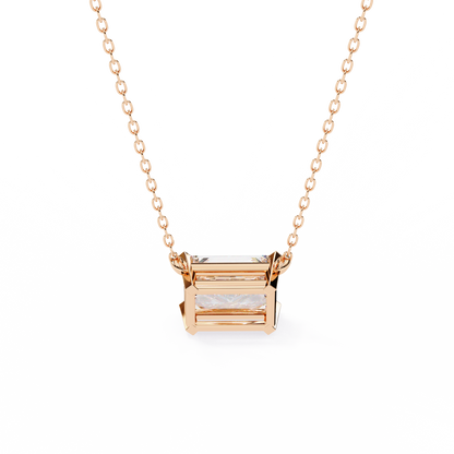 Solar Edge – Radiant Cut Lab Diamond Bold Pendant Necklace