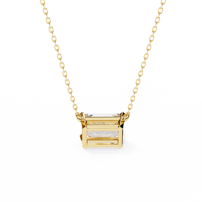 Solar Edge – Radiant Cut Lab Diamond Bold Pendant Necklace