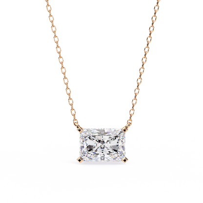 Solar Edge – Radiant Cut Lab Diamond Bold Pendant Necklace
