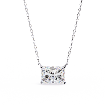 Solar Edge – Radiant Cut Lab Diamond Bold Pendant Necklace