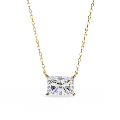 Solar Edge – Radiant Cut Lab Diamond Bold Pendant Necklace