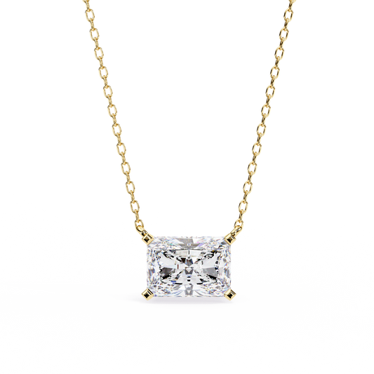 Solar Edge – Radiant Cut Lab Diamond Bold Pendant Necklace