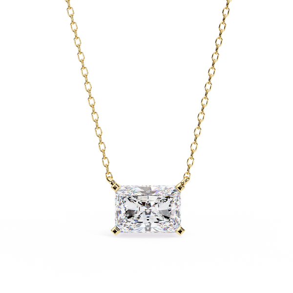 Solar Edge – Radiant Cut Diamond Bold Pendant Necklace