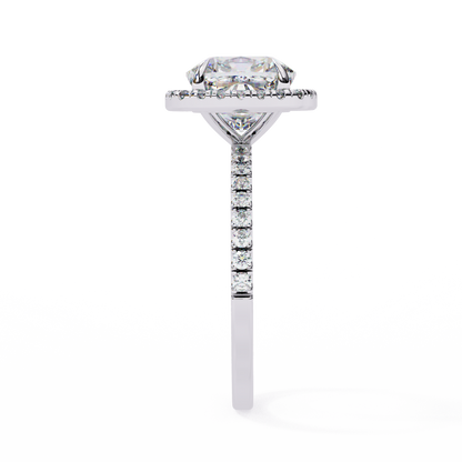 Regalia – Cushion-Cut Lab Diamond Double Halo Ring in 14K Gold