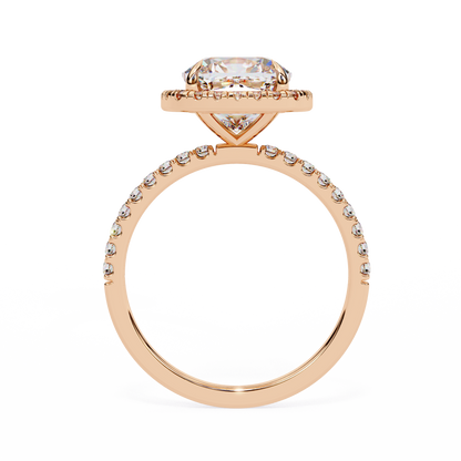 Regalia – Cushion-Cut Lab Diamond Double Halo Ring in 14K Gold